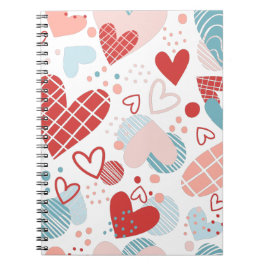 Cuaderno Patrón de corazones abstractos