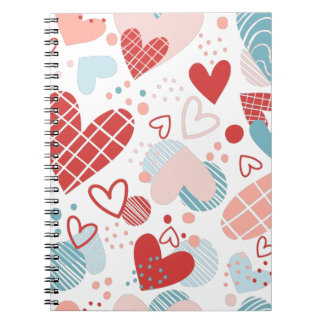 Cuaderno Patrón de corazones abstractos