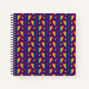 Cuaderno Patrón de corazones arco iris