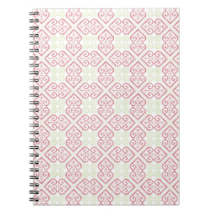 Cuaderno Patrón de corazones de bordado de costillas cruzad