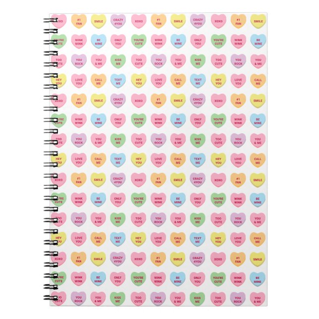 Cuaderno Patrón de corazones de conversación de personaliza (Frente)