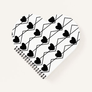 Cuaderno Patrón de corazones de rayas Chevron del día de Sa