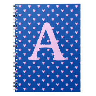 Cuaderno Patrón de corazones modernos monograma personaliza