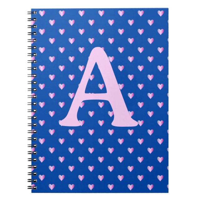 Cuaderno Patrón de corazones modernos monograma personaliza (Frente)
