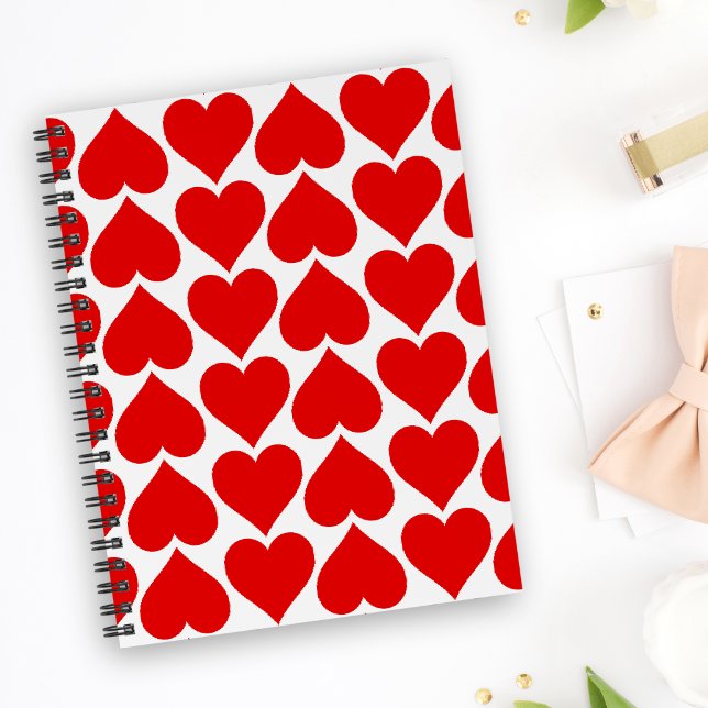 Cuaderno Patrón de Corazones Rojos, Romántico, Amor (Subido por el creador)