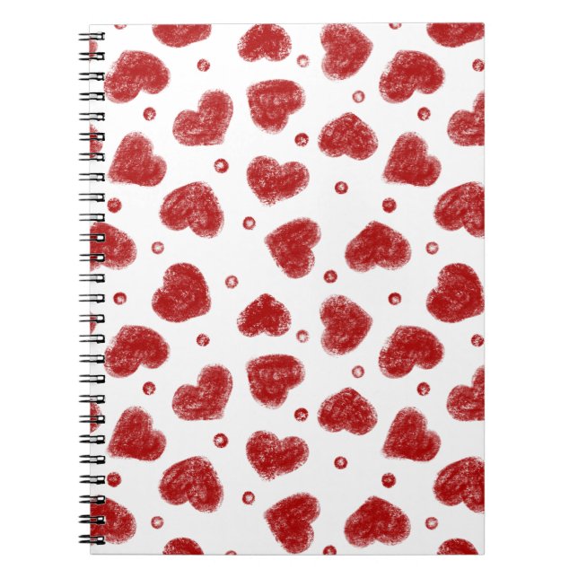 Cuaderno patrón de Corazones Rojos y Blancos (Frente)
