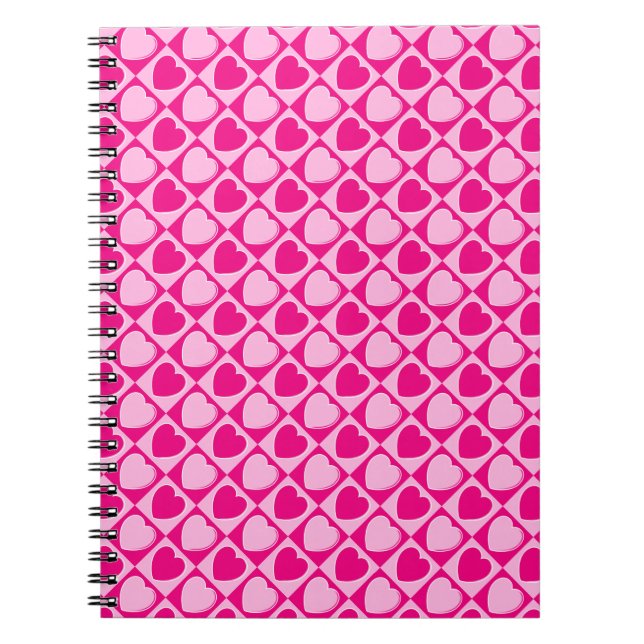 Cuaderno Patrón de corazones rosados (Frente)