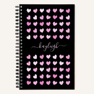 Cuaderno Patrón de corazones rosados