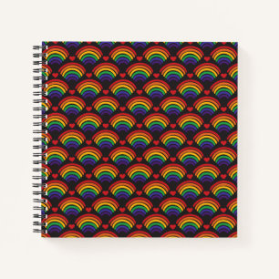 Cuaderno Patrón de Corazones y Arcoiris