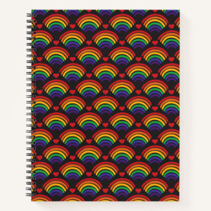 Cuaderno Patrón de Corazones y Arcoiris