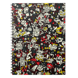 Cuaderno Patrón de cosecha de Halloween Mini Doodle