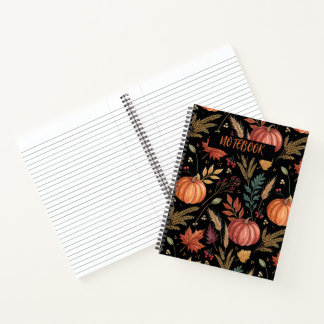 Cuaderno Patrón de cosecha de otoño de acuarela