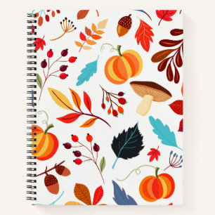 Cuaderno Patrón de cosecha de otoño divertida