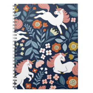 Cuaderno Patrón de cosecha de unicornios florales