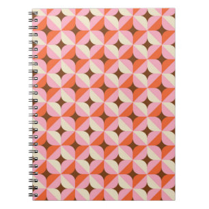 Cuaderno Patrón de cosecha geométrica retro de los años 70