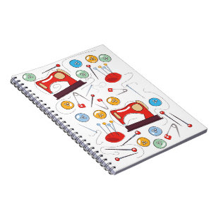 Cuaderno Patrón de costura dibujado a mano lindo