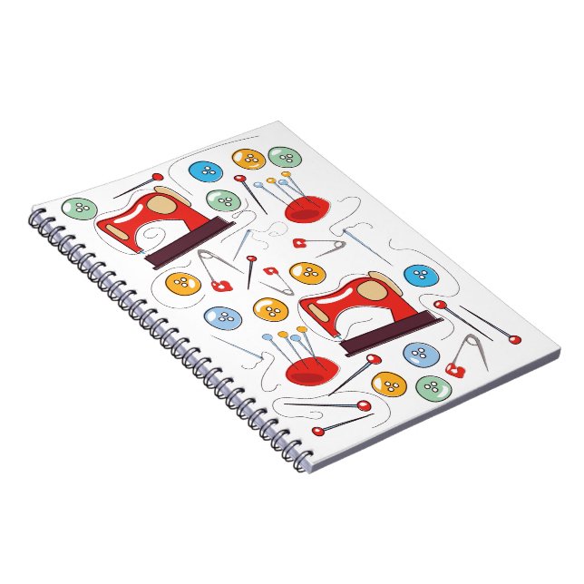 Cuaderno Patrón de costura dibujado a mano lindo (Lado Derecho)