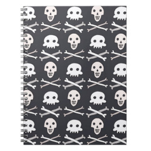 Cuaderno Patrón de cráneo de Halloween