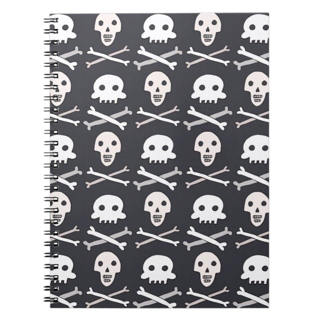 Cuaderno Patrón de cráneo de Halloween (Frente)