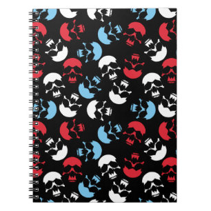 Cuaderno Patrón de cráneo multicolor