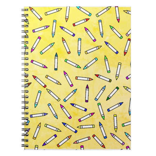 Cuaderno Patrón de crayón de dibujos animados (Frente)