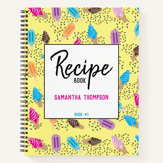 Cuaderno Patrón de crema de hielo de verano colorido (Anverso)