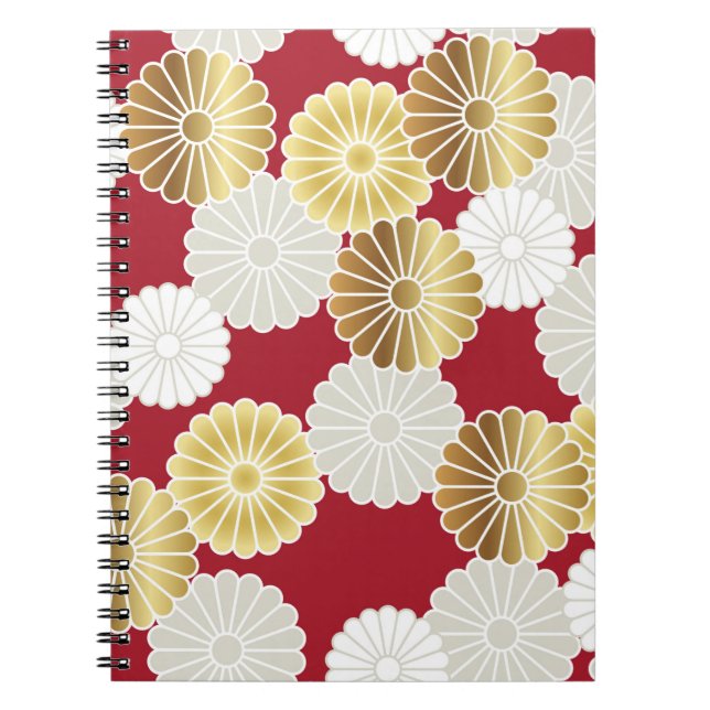Cuaderno Patrón de crisantemo sin foco en el interior japon (Frente)