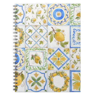 Cuaderno Patrón de cuadrado de color de agua de los lemas s