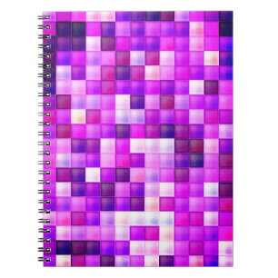 Cuaderno Patrón de Cuadrado Rosa de Píxeles de Videojuego