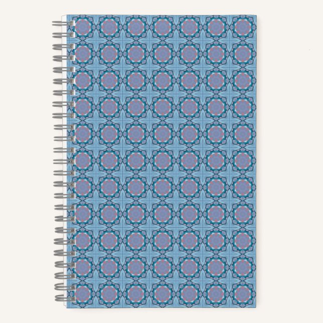 Cuaderno Patrón de Cuadrado Rosa y Púrpura (Anverso)