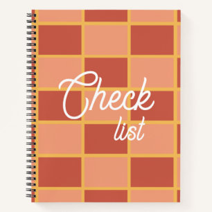 Cuaderno Patrón de Cuadrados a Cuadros Rosa Rojo