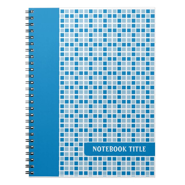 Cuaderno Patrón de cuadrados azules (Frente)