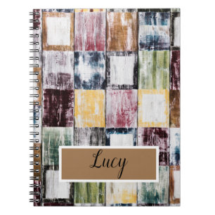 Cuaderno patrón de cuadrados coloridos