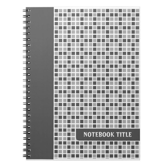 Cuaderno Patrón de cuadrados grises (Frente)