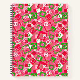 Cuaderno Patrón de cuadrados retro