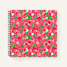 Cuaderno Patrón de cuadrados retro