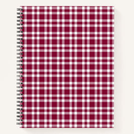 Cuaderno Patrón de Cuadro Burgundy Blanco