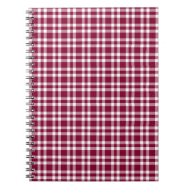 Cuaderno Patrón de Cuadro Burgundy Blanco