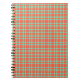 Cuaderno Patrón de Cuadro Escarlata Aguamarina