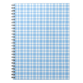 Cuaderno Patrón de Cuadro Escocés Azul Blanco