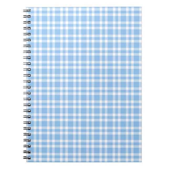 Cuaderno Patrón de Cuadro Escocés Azul Blanco (Frente)