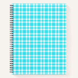 Cuaderno Patrón de Cuadro Escocés Azul Blanco