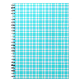 Cuaderno Patrón de Cuadro Escocés Azul Blanco