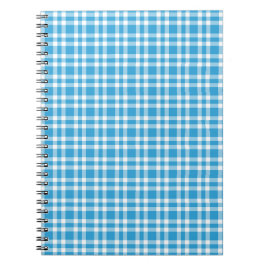 Cuaderno Patrón de Cuadro Escocés Azul Blanco