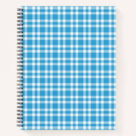 Cuaderno Patrón de Cuadro Escocés Azul Blanco