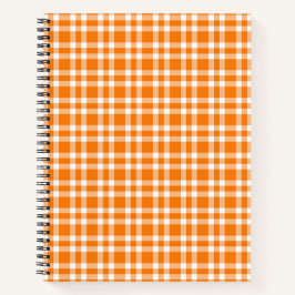 Cuaderno Patrón de Cuadro Escocés Naranja Blanco