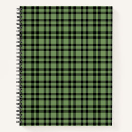 Cuaderno Patrón de Cuadro Escocés Verde Negro