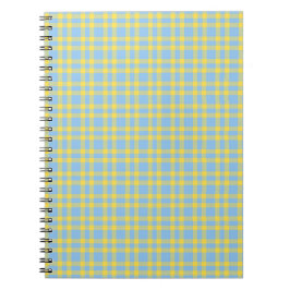Cuaderno Patrón de cuadros azules y amarillos