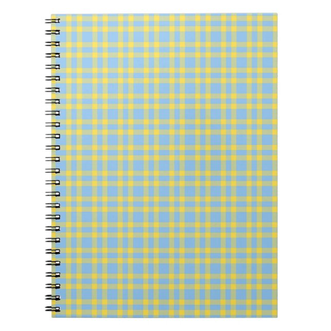 Cuaderno Patrón de cuadros azules y amarillos (Frente)