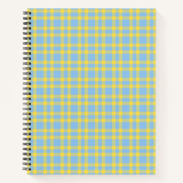 Cuaderno Patrón de Cuadros Azules y Amarillos